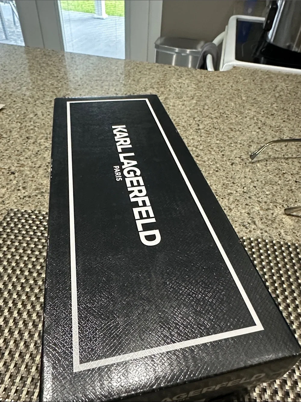 Karl Lagerfeld Black and White Branded Shoe Box